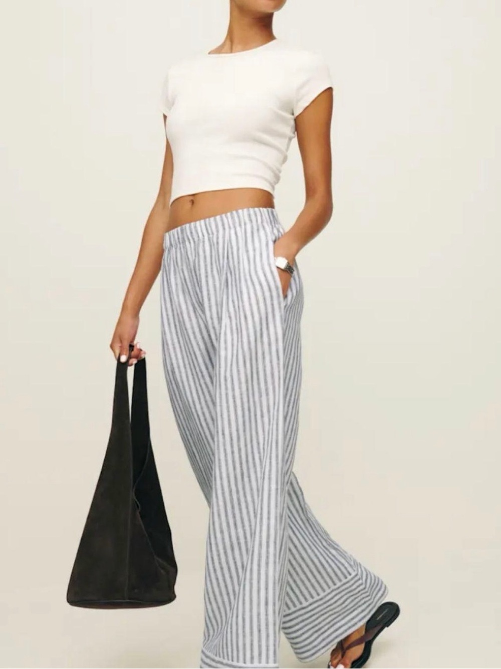 Reformation Fernando Linen Wide Leg Pant